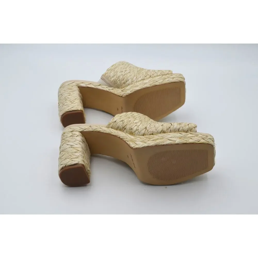 Charles David Prisca Natural Raffia Platform Sandals Heels · Size 9 · EUC Straw - Picture 7 of 7